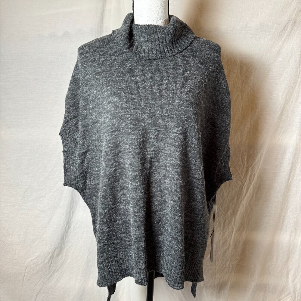 Womens BCBGMAXAZRIA Poncho Heather Gray Kimono Turtleneck Sz XS/S $268 NWT